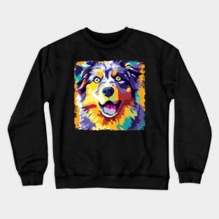 Australian Shepherd Pop Art - Dog Lover Gifts Crewneck Sweatshirt